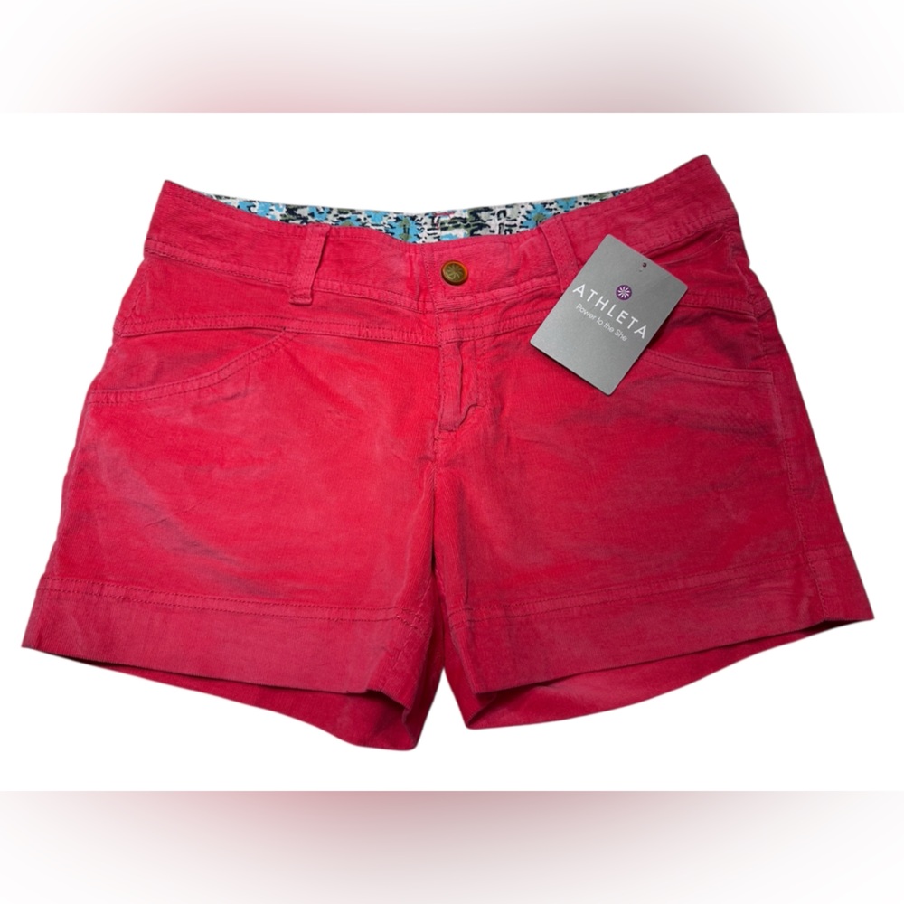NWT Athleta Watermelon 98% Cotton Corduroy Srock Shorts Women’s 2 - Picture 2 of 10